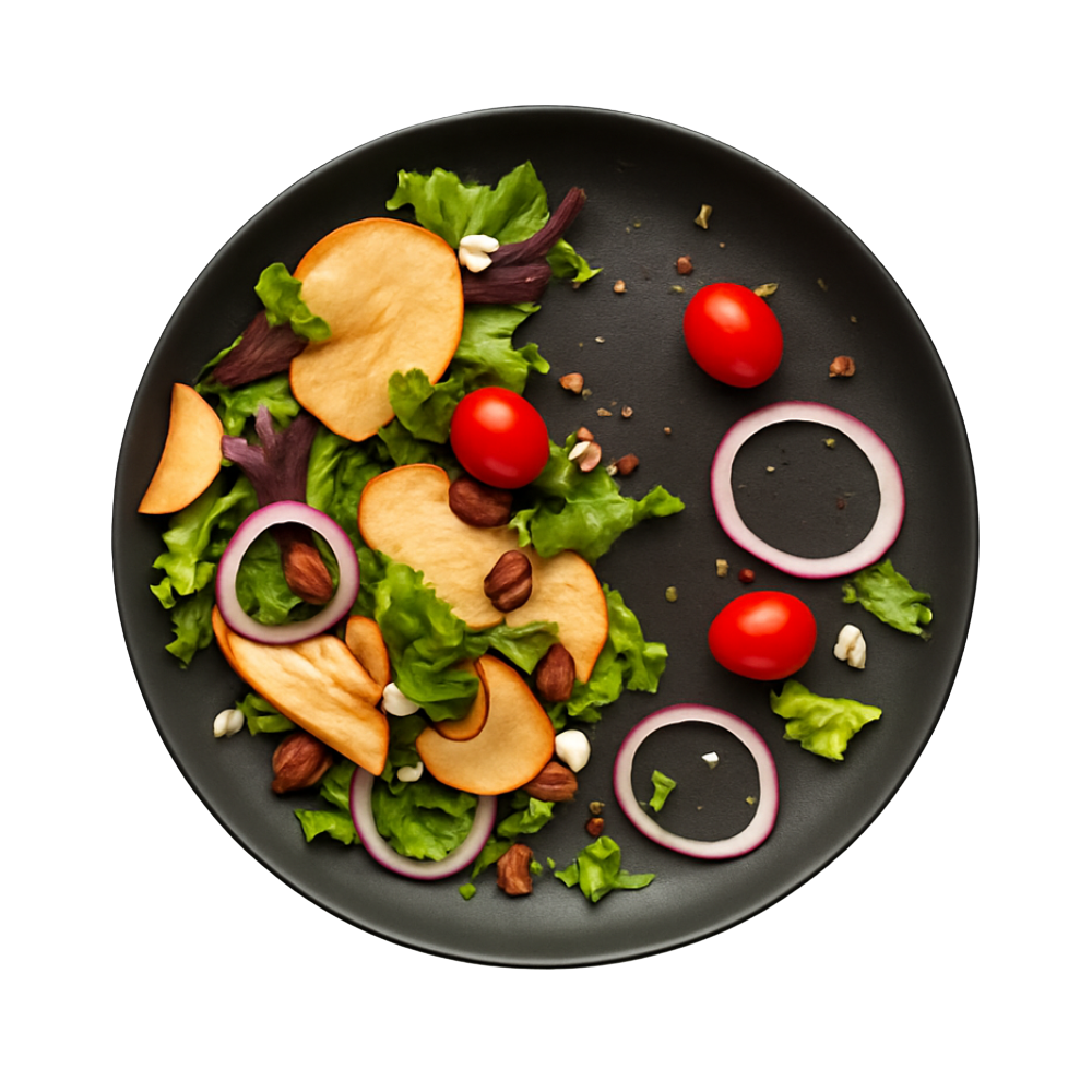 Artistically deconstructed salad components