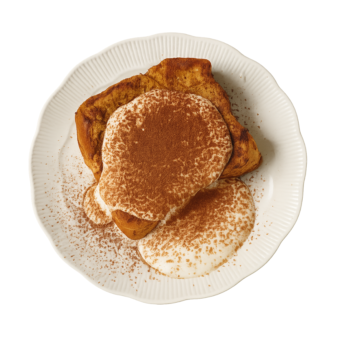 Enhanced French toast with cream